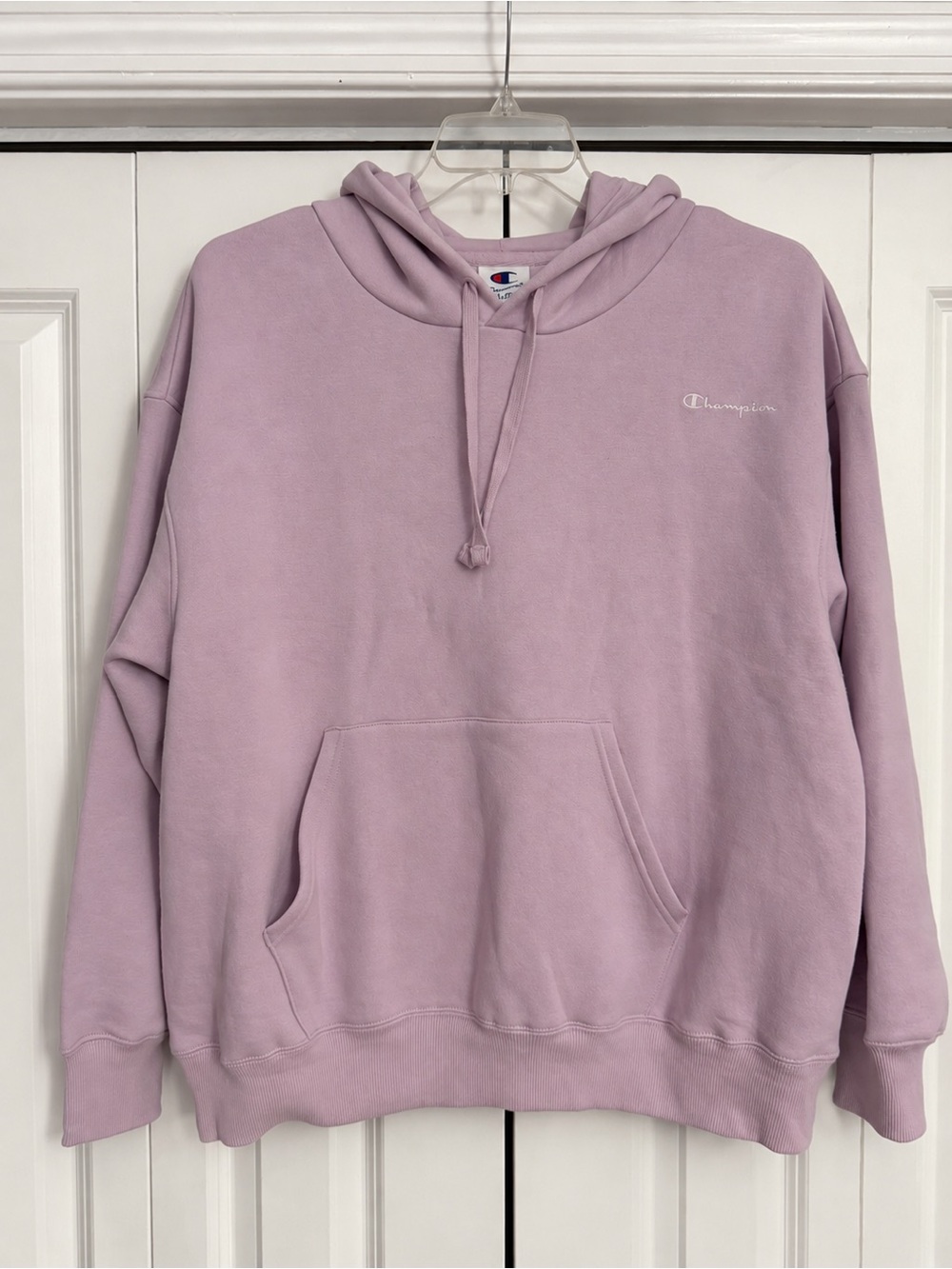 Champion Men's Lavender Crewneck Hoodie with Subtle Logo